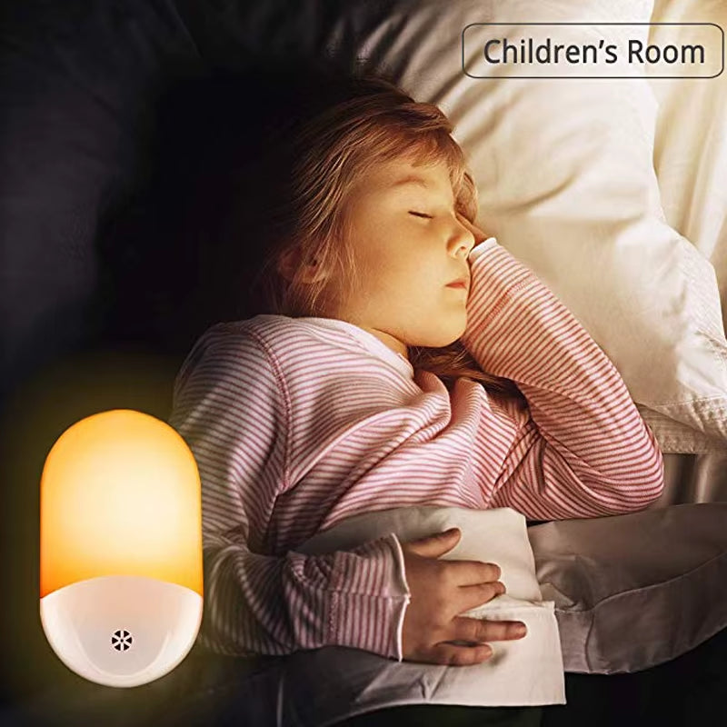 Plug in LED Night Light - Plug-And-Play Automatic Dusk to Dawn Photocell Sensor Night Lighting Lamp, Plug-In Wall Light
