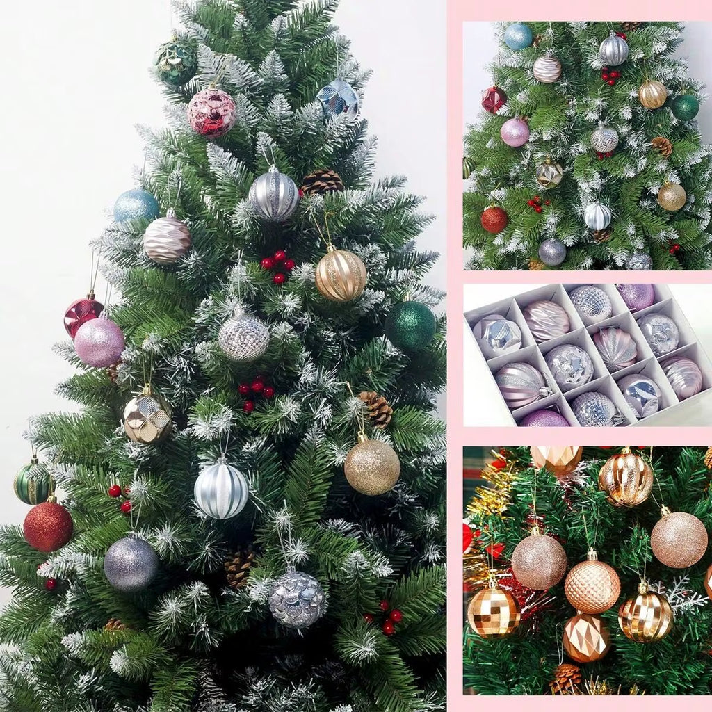 Christmas Ball Decoration Set, Shatterproof Plastic Ornaments, 60Mm Tree Decorations, Festive Accessories for Friends & Family