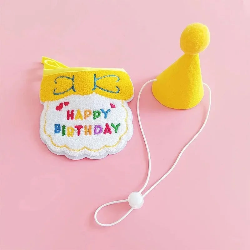 Pet Birthday Hat & Bandana Set