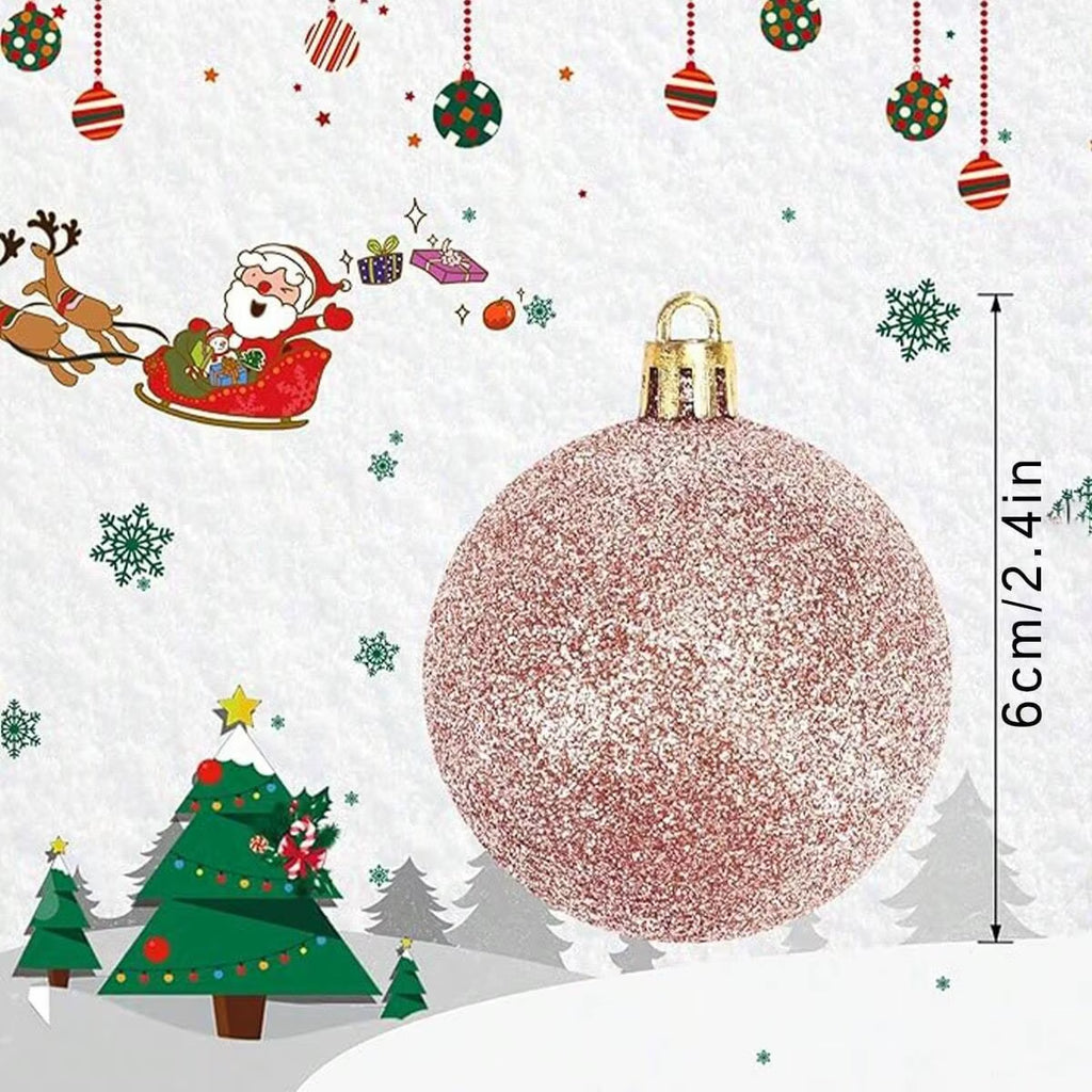 Christmas Ball Decoration Set, Shatterproof Plastic Ornaments, 60Mm Tree Decorations, Festive Accessories for Friends & Family