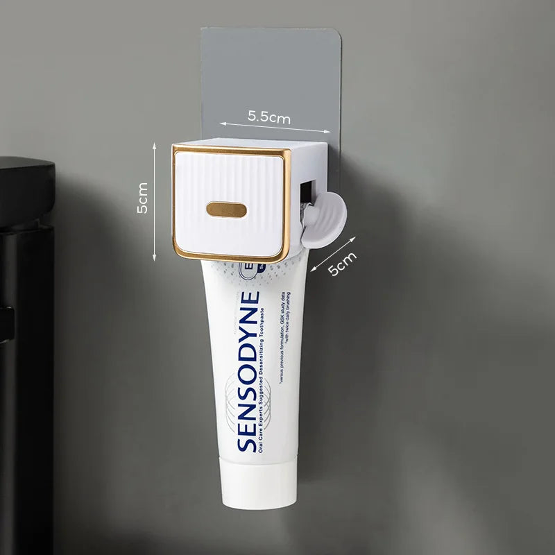 Wall Mounted Automatic Toothpaste Squeezer Toothpaste Dispenser Magnetic Toothbrush Holder Toothpaste Rack Bathroom Accessories