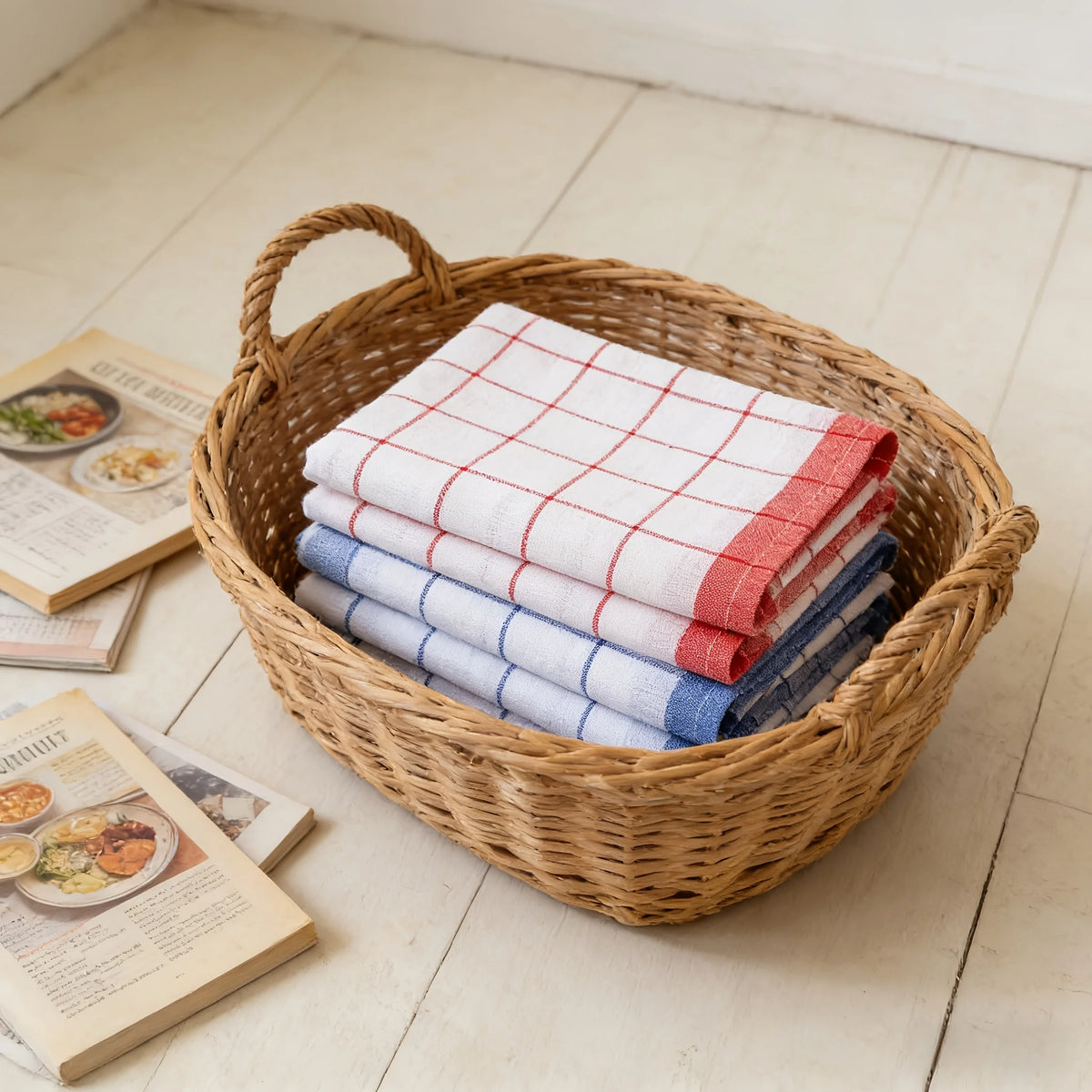 4/6/8/10 Pieces, 40Cm * 60Cm, Simple Checkered Pattern Kitchen Towel, Suitable for Washing Dishes, Drying Tableware