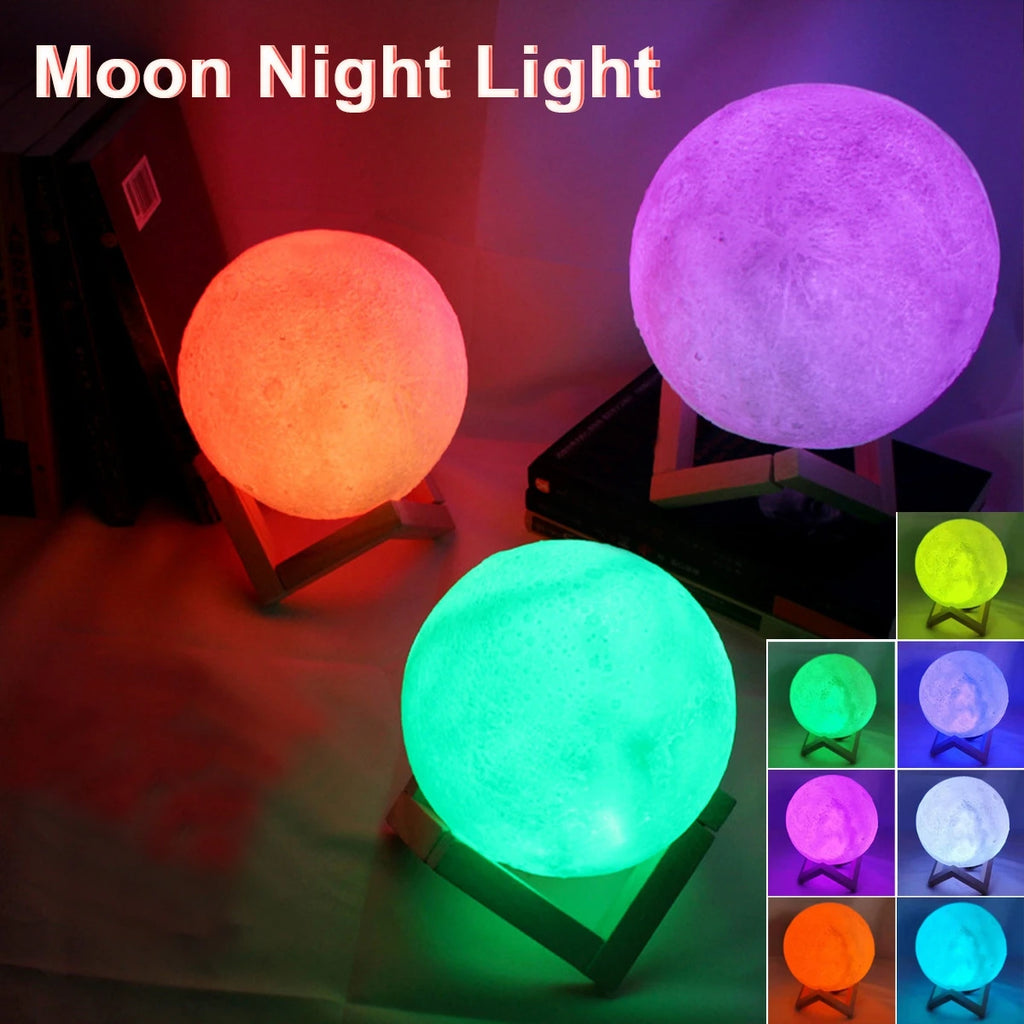 Moon Lamp Night Light with Stand