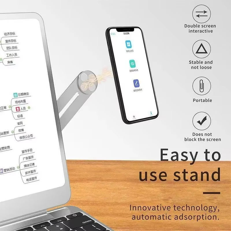 Magnetic Laptop Side-Mount Phone Holder