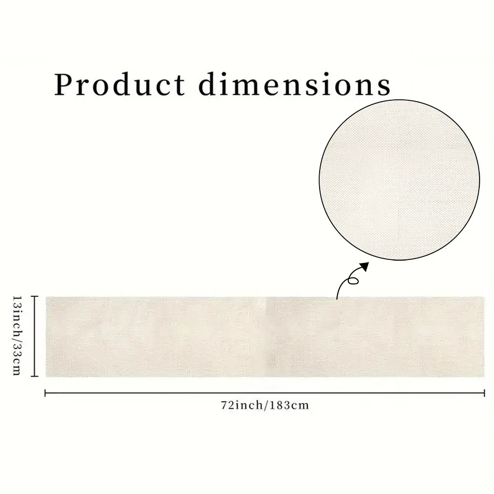 Christmas Tree Table Runner dimensions, 72 × 13 in