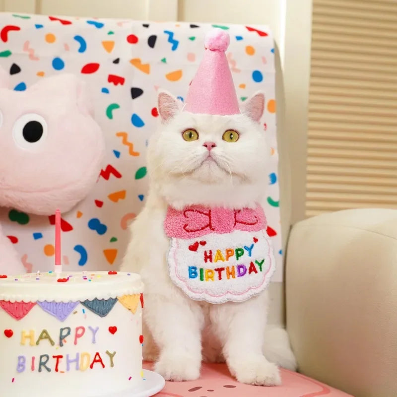Pet Birthday Hat & Bandana Set