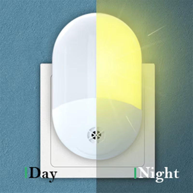 Plug in LED Night Light - Plug-And-Play Automatic Dusk to Dawn Photocell Sensor Night Lighting Lamp, Plug-In Wall Light