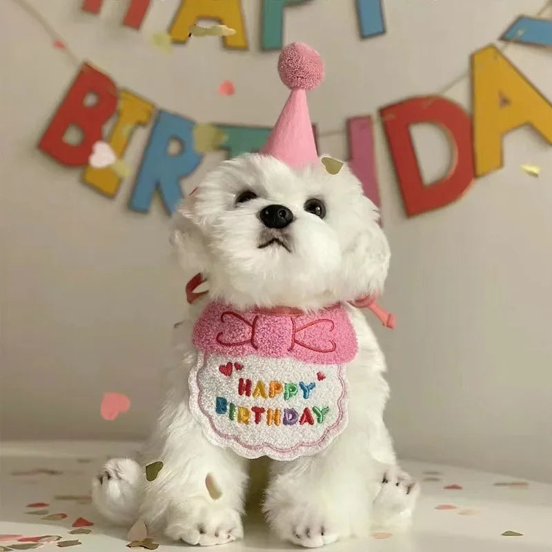 Pet Birthday Hat & Bandana Set