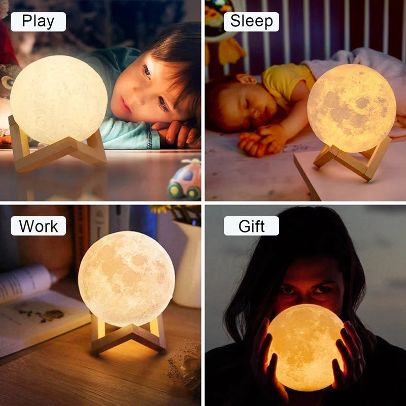 Moon Lamp Night Light with Stand