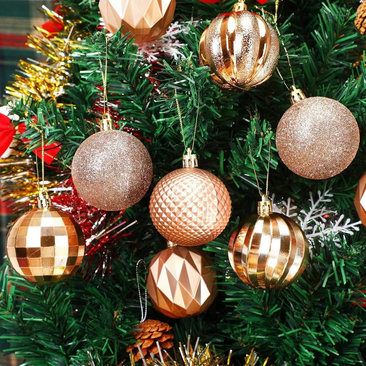 Christmas Ball Decoration Set, Shatterproof Plastic Ornaments, 60Mm Tree Decorations, Festive Accessories for Friends & Family